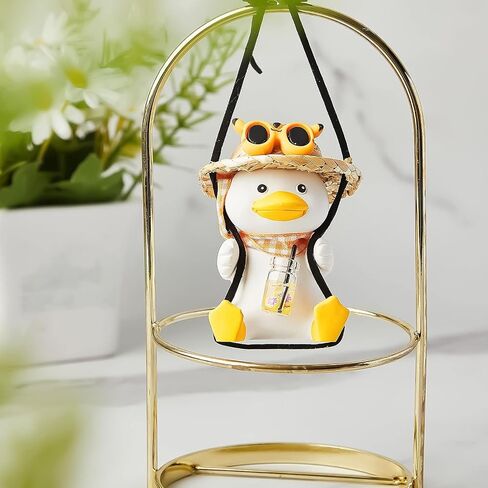 Swing Duck Car Hanging Ornament Cute Swing Duck Car Pendant Swing Duck Auto Decoration Car Rearview Mirror Pendant Rearview Mirror Decoration (Pink) in Saudi Arabia