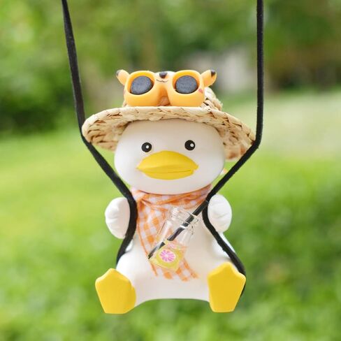 Swing Duck Car Hanging Ornament Cute Swing Duck Car Pendant Swing Duck Auto Decoration Car Rearview Mirror Pendant Rearview Mirror Decoration (Pink) in Saudi Arabia
