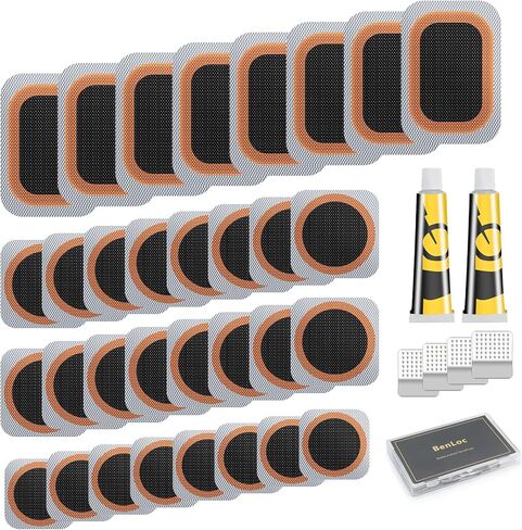 Bike Tire Repair Kit, Bycicle Inner Tube Puncture Patch Kits, Vulcanizing Patches,Glueless Patchs,Lever for Motorcycle BMX Cycling MTB Road Mountain Bicycle A11 in Saudi Arabia