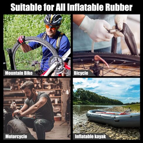 Bike Tire Repair Kit, Bycicle Inner Tube Puncture Patch Kits, Vulcanizing Patches,Glueless Patchs,Lever for Motorcycle BMX Cycling MTB Road Mountain Bicycle A11 in Saudi Arabia