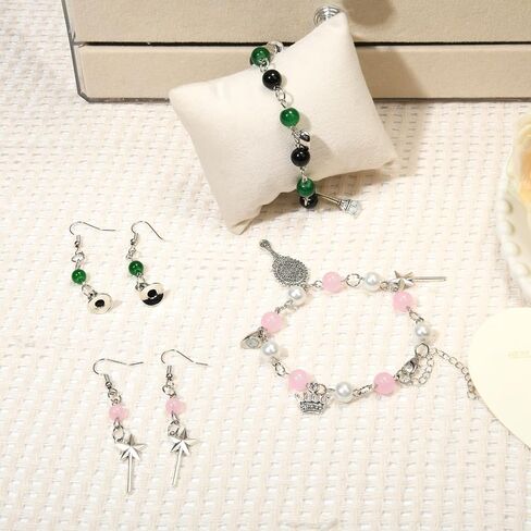 Friendship Matching Bracelets, Crown Witch Hat Earrings Necklace BFF Bracelets for 2 Best Friends, Party Favors Accessories Gifts for Women Teens Fans Dress Decor in Saudi Arabia