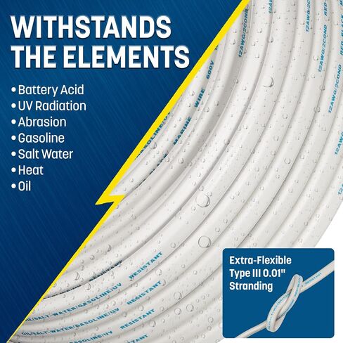 GS Power 18 AWG (مقياس الأسلاك الأمريكية) سلك تسخير بطارية القوارب البحرية المعلب OFC النحاسي المزدوج الأحمر والأسود المغلف المزدوج. طول الكابل: 200 قدم (أيضًا 100 قدم) in Kuwait