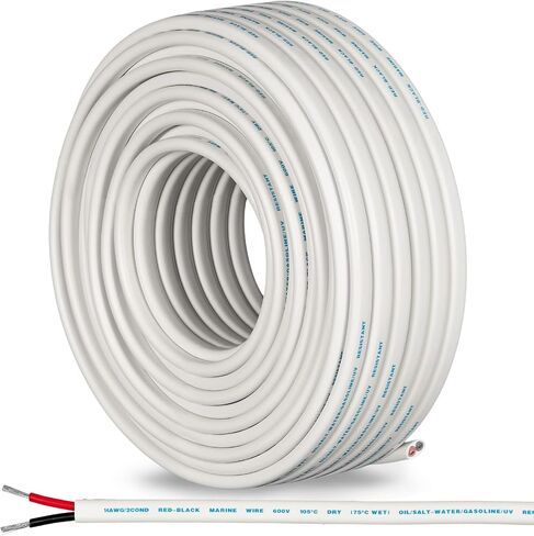 GS Power 18 AWG (مقياس الأسلاك الأمريكية) سلك تسخير بطارية القوارب البحرية المعلب OFC النحاسي المزدوج الأحمر والأسود المغلف المزدوج. طول الكابل: 200 قدم (أيضًا 100 قدم) in Kuwait
