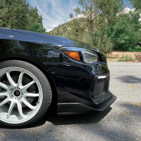 Ikon Motorsports الأمامي المصد الشفة متوافقة مع 2018-2021 سوبارو WRX STI ، S207 Style Black Pu Front Lip Finisher Under Copler Add On in Saudi Arabia