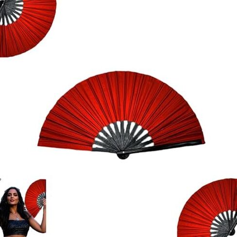 2 Pack Boots on The Ground Fans for Line Dancing, New Laser Colors Line Dance Popping Fan, Large Folding Hand Fan for Dancing, Foldable Decorative Handheld Fan (c8+c8) in Kuwait