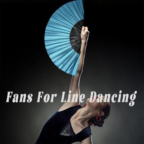 2 Pack Boots on The Ground Fans for Line Dancing, New Laser Colors Line Dance Popping Fan, Large Folding Hand Fan for Dancing, Foldable Decorative Handheld Fan (c8+c8) in Kuwait