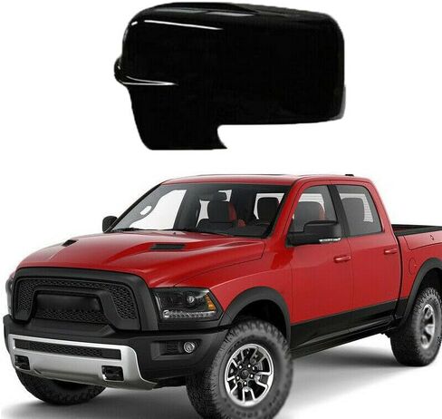 Rearview Side Mirror Covers Cap for Dodge for Ram 1500 2013 2014 2015 2016 2017 2018 Gloss Black Side Wing Mirror Cover Replacement(Black-Left) in Saudi Arabia
