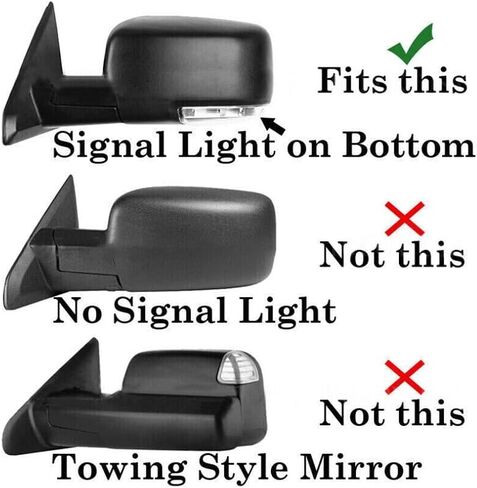 Rearview Side Mirror Covers Cap for Dodge for Ram 1500 2013 2014 2015 2016 2017 2018 Gloss Black Side Wing Mirror Cover Replacement(Black-Left) in Saudi Arabia