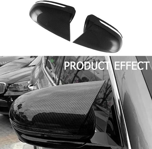 2Pcs Car Side Rearview Mirror Cover Trim Carbon Fiber/Gloss Black for BYD Atto 3 Yuan Plus 2022-2023(Black) in Saudi Arabia
