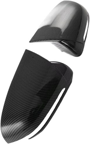 2Pcs Car Side Rearview Mirror Cover Trim Carbon Fiber/Gloss Black for BYD Atto 3 Yuan Plus 2022-2023(Black) in Saudi Arabia