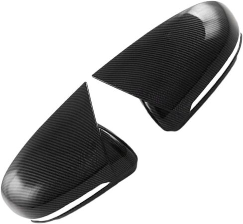 2Pcs Car Side Rearview Mirror Cover Trim Carbon Fiber/Gloss Black for BYD Atto 3 Yuan Plus 2022-2023(Black) in Saudi Arabia
