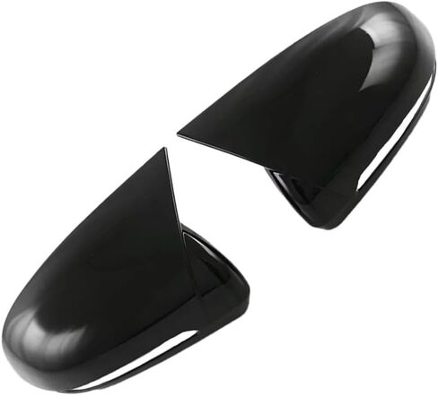 2Pcs Car Side Rearview Mirror Cover Trim Carbon Fiber/Gloss Black for BYD Atto 3 Yuan Plus 2022-2023(Black) in Saudi Arabia