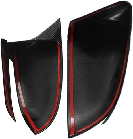 2Pcs Car Side Rearview Mirror Cover Trim Carbon Fiber/Gloss Black for BYD Atto 3 Yuan Plus 2022-2023(Black) in Saudi Arabia