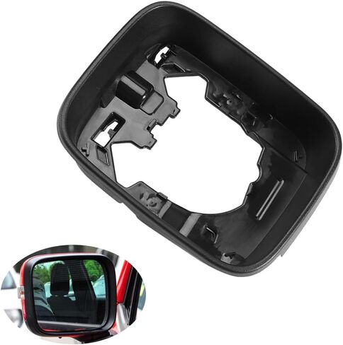 Car Left Right Side Mirror Housing Frame for Jeep Renegade 2016 2017 2018 2019 2020 2021 Rear View Shell Frame Holder Trim(Black-Right) in Saudi Arabia