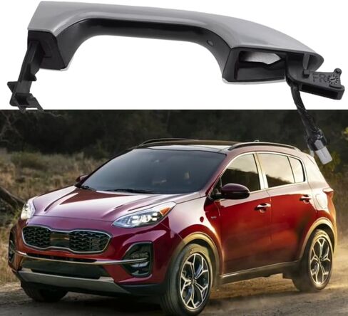 Chrome Car Outside Door Handle مقبض الباب الخارجي يسار اليمين ل Kia Sportage 2017 2018 2019 2020 2021 82651d9710 82661d9710 (Gray-Left) in Saudi Arabia