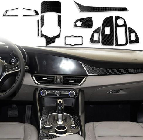 Carbon Fiber Car Interior Panel Cover Trim Center Control Window Control Switch Sticker for Alfa-Romeo Giulia 2017 2018 2019 in Saudi Arabia