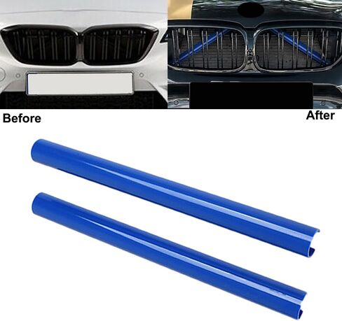 شرائح تقليم الشبكة الأمامية للسيارة لـ BMW 5 6 7 Series F10 F11 F13 F18 F01 F02 F03 F04 F06 F07 X1 F48 X2 F39 Accessories (Blue) in Saudi Arabia