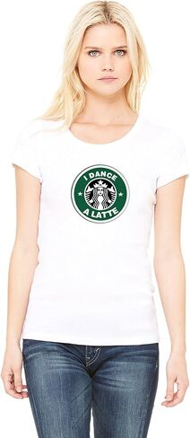 I Dance a Latte (Ver.1) Womens T-Shirt, Black in Saudi Arabia