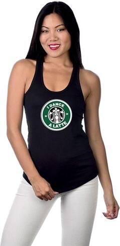 I Dance a Latte (Ver.1) Womens T-Shirt, Black in Saudi Arabia