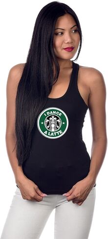 I Dance a Latte (Ver.1) Womens T-Shirt, Black in Saudi Arabia