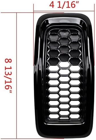 7Pcs Grill Ring Front Grille Inserts Cover Trim Gloss Black for Jeep Cherokee 2014 2015 2016 2017 2018(Gray) in Saudi Arabia