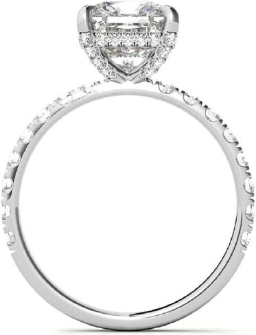 2CT-4CT CUSHION CUT MOISSANITE RING HENDMOYENTARY RING FOR Women HIDDEN HALO SOLITAIRE ENGINGENT ENGINGENT ، هدايا لها in Kuwait