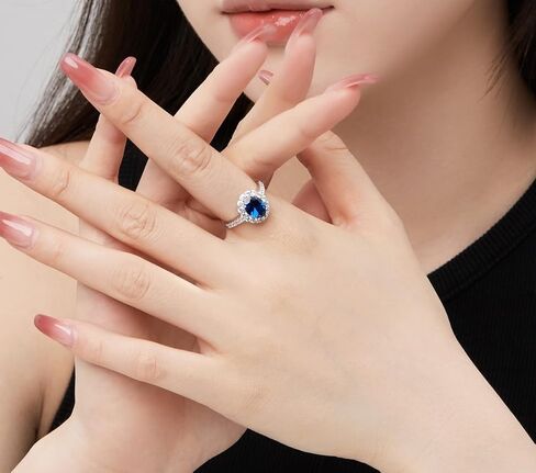 Ambica New York Solid Silver Silver Ring ، Princess Diana Ring ، Kate Middleton Ring ، محاكاة الياقوت in Saudi Arabia