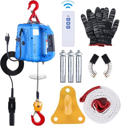 3-in-1 Electric Hoist Winch, 1100lbs, 1500W, 110V/120V 22.9 ft Lifting Height, 16 ft/min with Wired and Wireless Remote Controls Options and Overload Protection, Portable Power Winch Crane in Saudi Arabia
