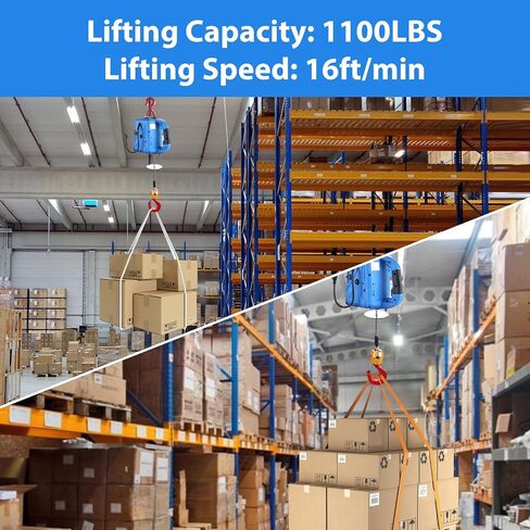 3-in-1 Electric Hoist Winch, 1100lbs, 1500W, 110V/120V 22.9 ft Lifting Height, 16 ft/min with Wired and Wireless Remote Controls Options and Overload Protection, Portable Power Winch Crane in Saudi Arabia
