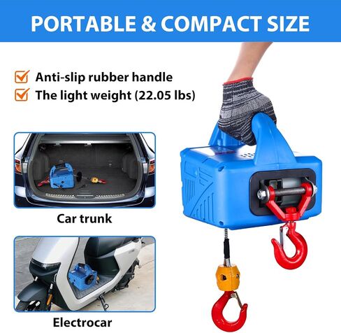 3-in-1 Electric Hoist Winch, 1100lbs, 1500W, 110V/120V 22.9 ft Lifting Height, 16 ft/min with Wired and Wireless Remote Controls Options and Overload Protection, Portable Power Winch Crane in Saudi Arabia