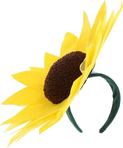 Sunflower Headband Costume Accessory - 15-Inch Sunflower with Velour and Tulle Petals, Fiberfill Center in Saudi Arabia