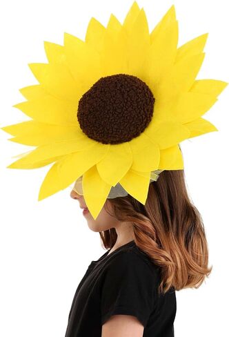 Sunflower Headband Costume Accessory - 15-Inch Sunflower with Velour and Tulle Petals, Fiberfill Center in Saudi Arabia