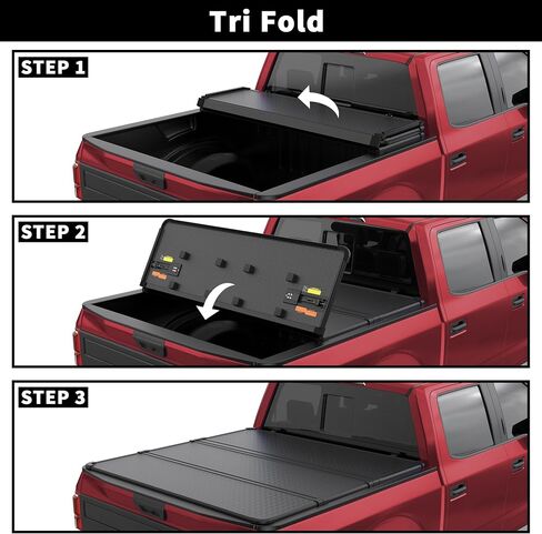 Hard Tri Fold Aluminum Truck Bed Tonneau Cover Compatible for 2015-2024 2025 Ford F-150 F150 Styleside 6.5FT 79Inch in Saudi Arabia