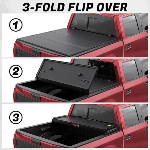 Hard Tri Fold Aluminum Truck Bed Tonneau Cover Compatible for 2015-2024 2025 Ford F-150 F150 Styleside 6.5FT 79Inch in Saudi Arabia
