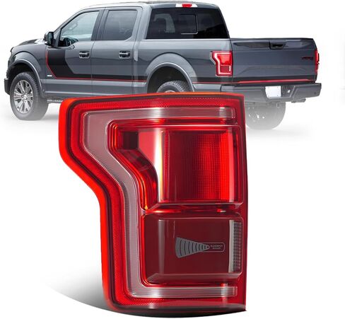 LED LED Tail Lights متوافقة مع 2015 2016 2017 Ford F150 King Ranch/Lariat/Limited/Platinum Wanillight Lamply Assembly LED LED مع بقعة عمياء OE: HL3Z13405D （جانب السائق الأيسر） in Kuwait