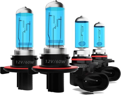 Headlight Bulbs Fit For Ford Expedition 2007-2014, H13 High Low Dual Beam 9145 Fog Lights Combo, Super Bright 5500K White Light High Performance Halogen Light Bulbs, 4PCS in Saudi Arabia