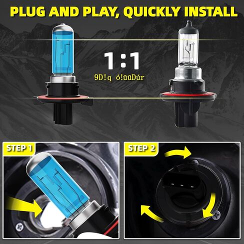 Headlight Bulbs Fit For Ford Expedition 2007-2014, H13 High Low Dual Beam 9145 Fog Lights Combo, Super Bright 5500K White Light High Performance Halogen Light Bulbs, 4PCS in Saudi Arabia
