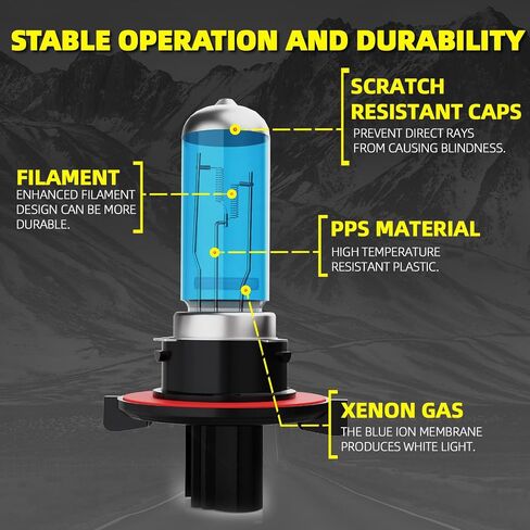 Headlight Bulbs Fit For Ford Expedition 2007-2014, H13 High Low Dual Beam 9145 Fog Lights Combo, Super Bright 5500K White Light High Performance Halogen Light Bulbs, 4PCS in Saudi Arabia