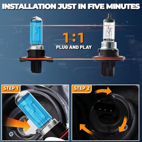 Headlight Bulbs Compatible With Dodge Challenger 2011-2014, 9008/H13 High Low Beam + H16/5202 Fog Lights Halogen Light Bulb Combo, Super Bright 6000K White, Plug and Play, Pack of 4 in Saudi Arabia