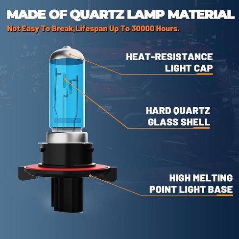 Headlight Bulbs Compatible With Dodge Challenger 2011-2014, 9008/H13 High Low Beam + H16/5202 Fog Lights Halogen Light Bulb Combo, Super Bright 6000K White, Plug and Play, Pack of 4 in Saudi Arabia