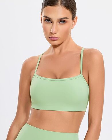 RIOJOY Sports Bras for Women, Lycra Racer Back Gym Sports Bra, Thin Strap Removable Pads Womens Sport Bras in Kuwait
