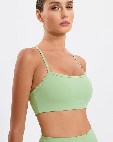 RIOJOY Sports Bras for Women, Lycra Racer Back Gym Sports Bra, Thin Strap Removable Pads Womens Sport Bras in Kuwait