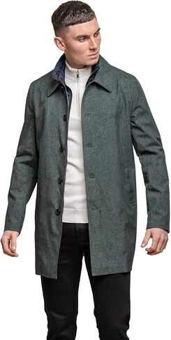 Mens Lightweight Geke Coat Midi Length Coat Jacket with Removable Zipper Classic Smart Business Outwear in Saudi Arabia