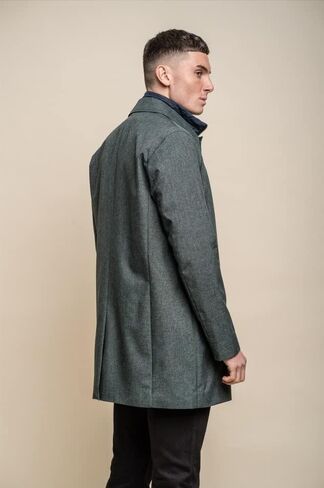 Mens Lightweight Geke Coat Midi Length Coat Jacket with Removable Zipper Classic Smart Business Outwear in Saudi Arabia