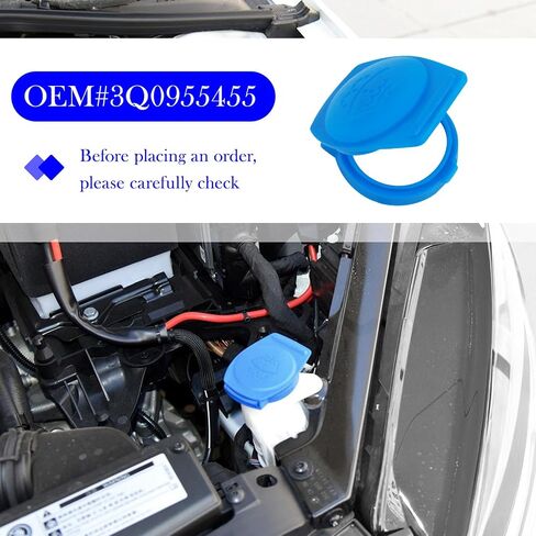 Windshield Washer Fluid Cap,Premium Windshield Wiper Fluid Cap Compatible with Volkswagen Atlas Tiguan Arteon Jetta,Durable Windshield Washer Reservoir Cap OEM#3Q0955455 in Saudi Arabia
