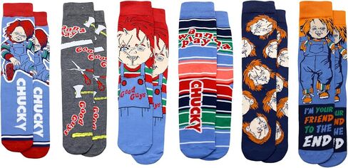 Hyp Chucky Socks for Adults, Childs Play, Good Guys, Wanna Play 6 Pack Crew Socks for Men & Women, Mens Shoe Size 6-12 in Saudi Arabia
