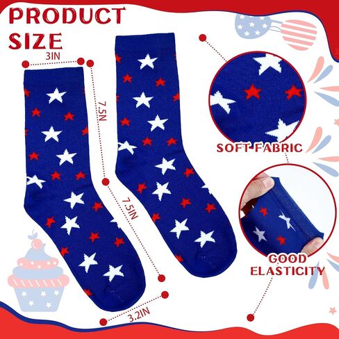 Handepo 30 Pairs American Flag Socks الوطنية في الرابع من يوليو الجوارب الأمريكية in Saudi Arabia