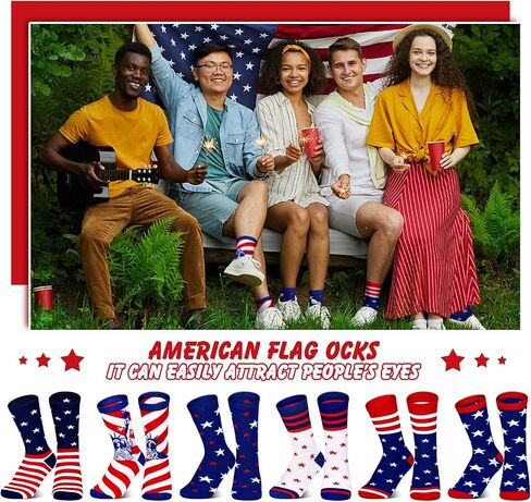 Handepo 30 Pairs American Flag Socks الوطنية في الرابع من يوليو الجوارب الأمريكية in Saudi Arabia