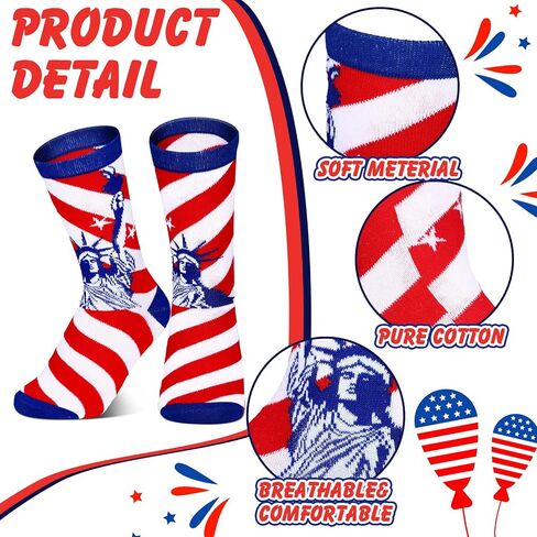 Handepo 30 Pairs American Flag Socks الوطنية في الرابع من يوليو الجوارب الأمريكية in Saudi Arabia
