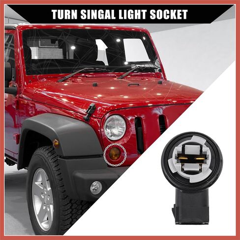 ACROPIX No.68226719AA Turn Signal Light Socket for Jeep Wrangler JK JKU 2007-2018 for Dodge for Ram 1500 2009-2010 / Front/Parking Lamp Bulb Plug Socket/Durable Plastic/1pcs Black in Saudi Arabia